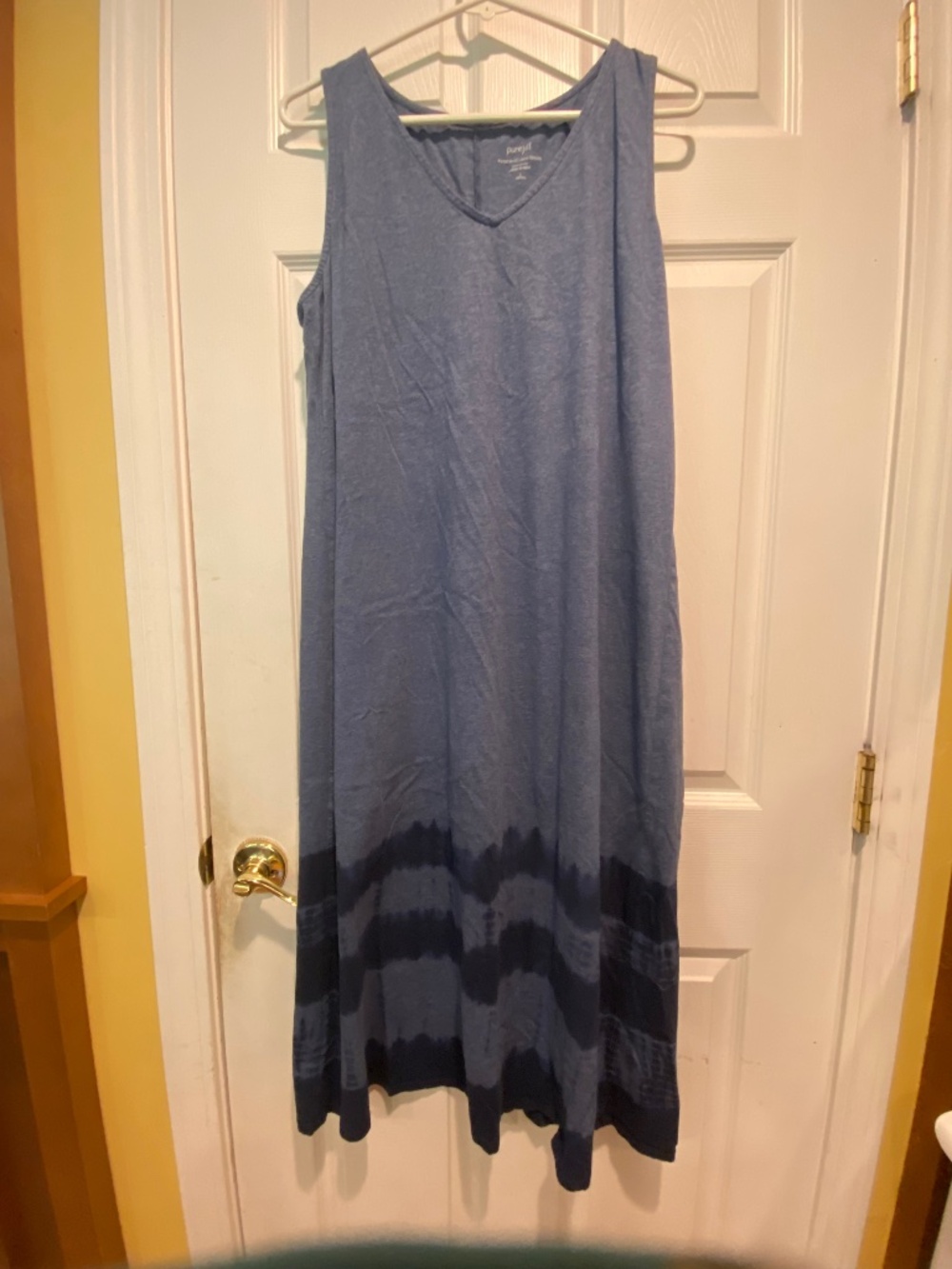 PureJill J. Jill Petite L PJ Tie-Dyed Blue Maxi Dress